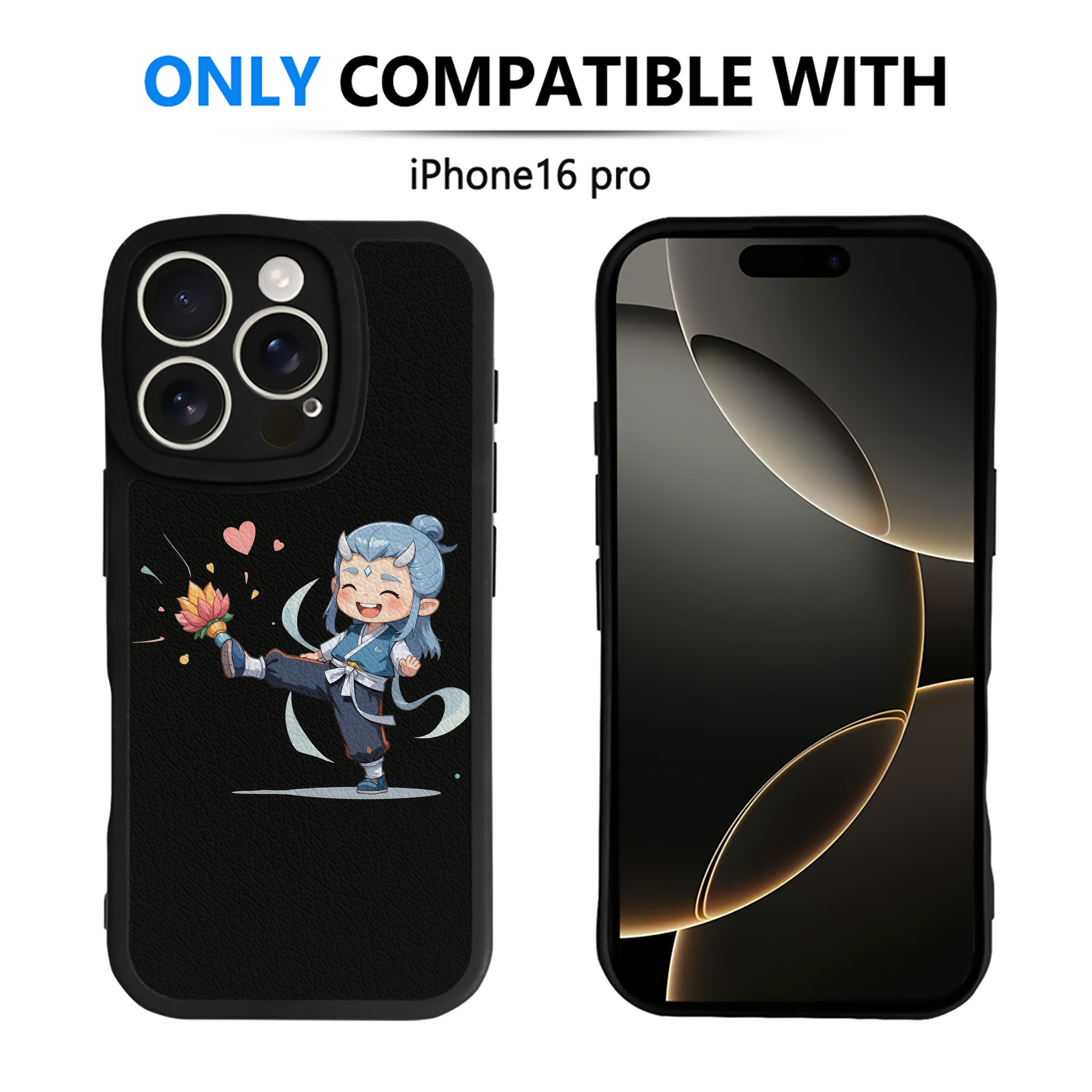 （画像用） Ne Zha 2 ナタ 魔童の大暴れ 【iPhone 16シリーズ対応】シリコンスマホケース（レザー調） 材質：シリコン